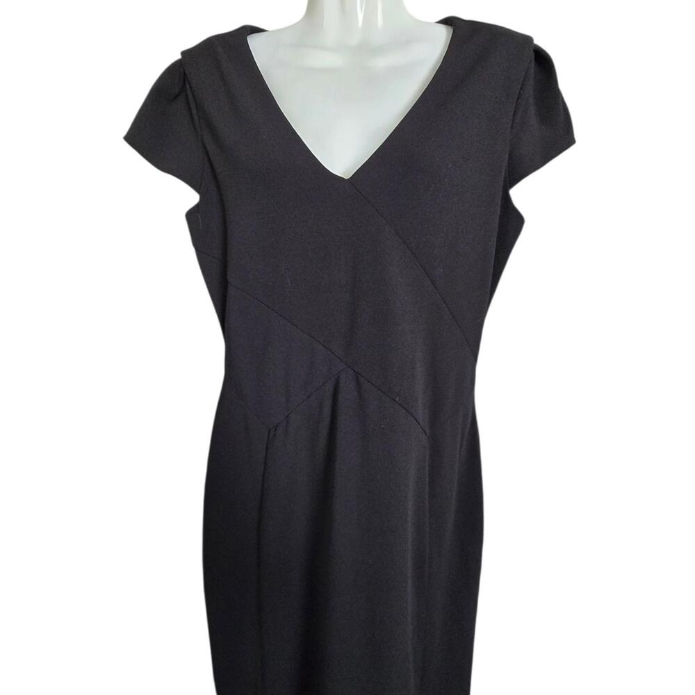Express Elegant Black Women's‎ Dress with V-Neck and Cap Sleeves